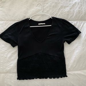 Abercrombie Smocked Flutter Sleeve Top